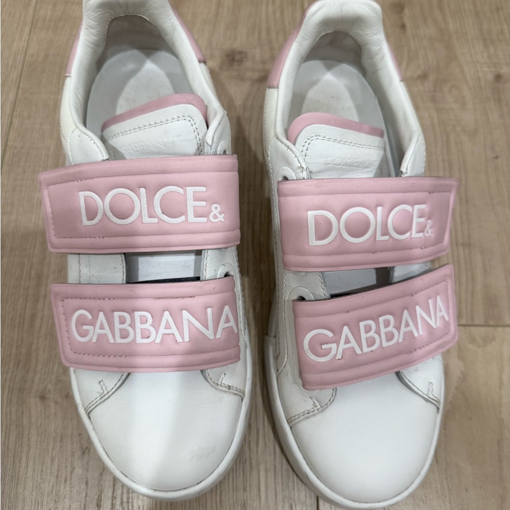 Dolce & Gabbana White and Pink Sneakers
